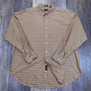 F.A. MacCluer‎ Harvest Twill Shirt Mens 2XL Yellow Check Long Sleeve Button Down